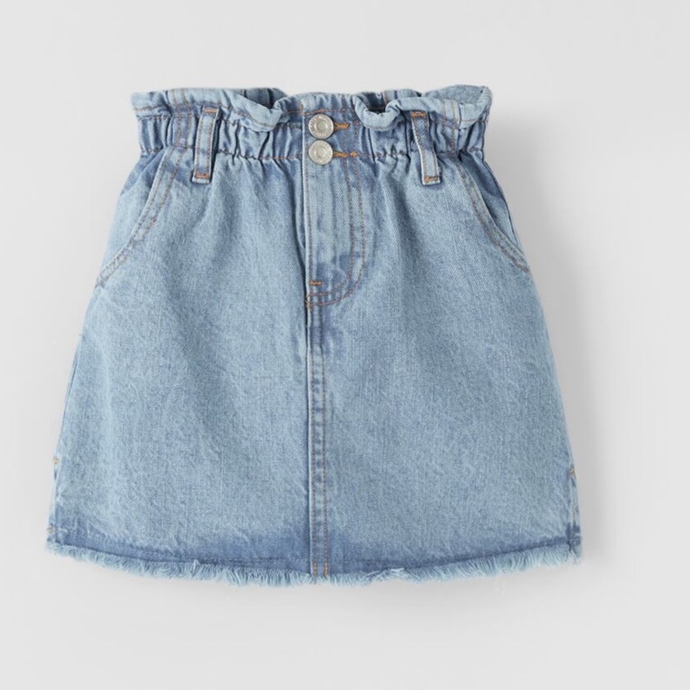 Zara paper bag denim skirt